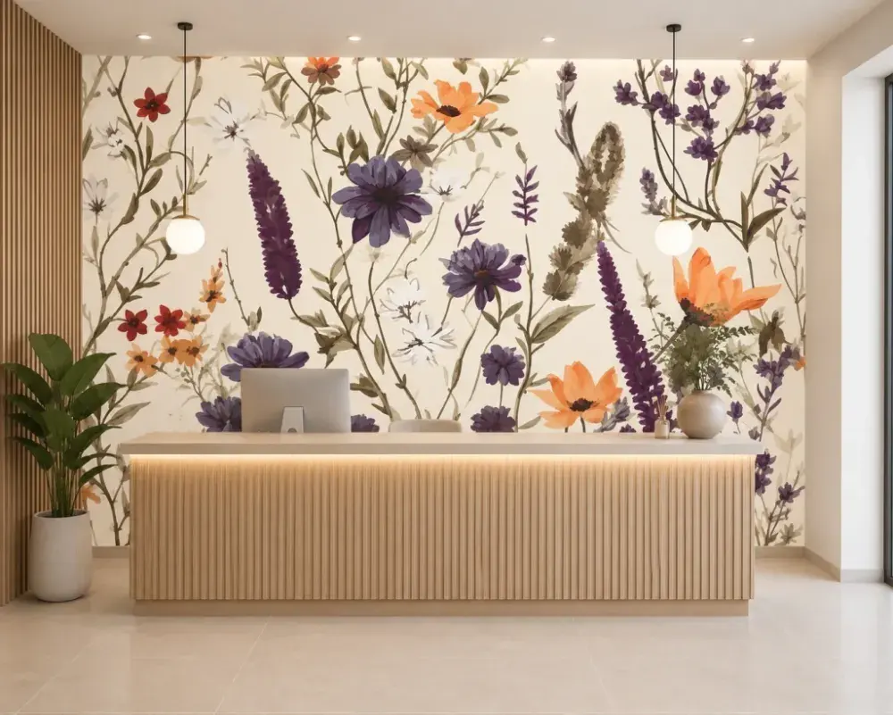 Papel Pintado Floral Campestre