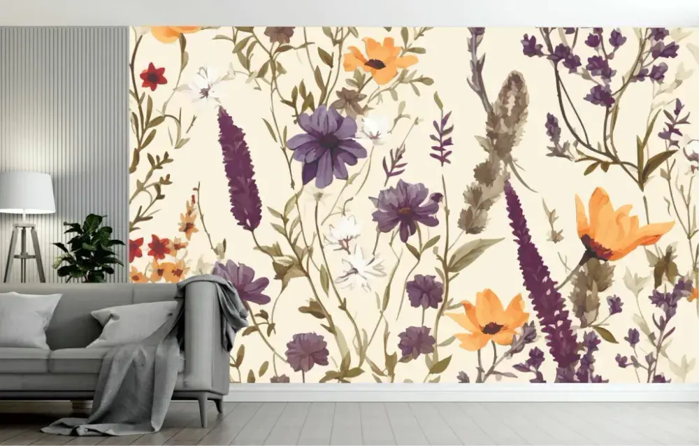 Papel Pintado Floral Campestre