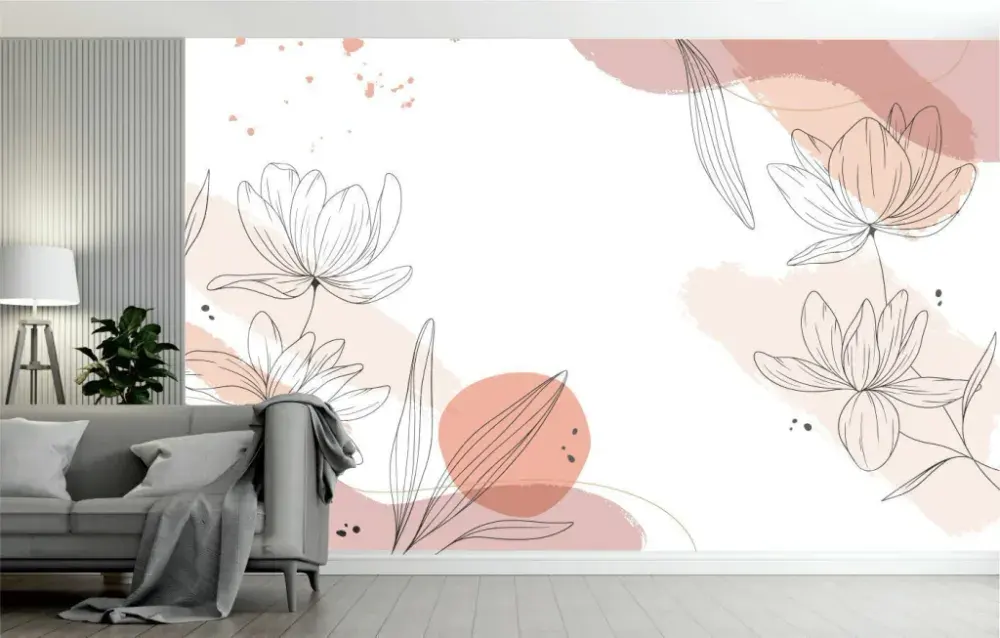 Papel Pintado Line Art Tonos Tierra