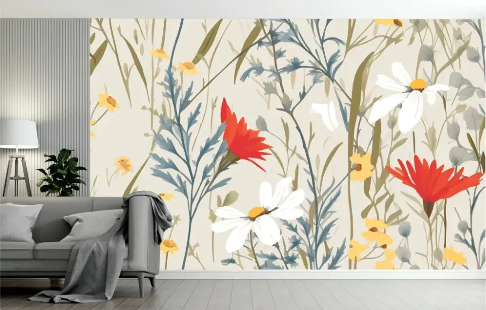 Papel Pintado Flores Silvestres Vintage