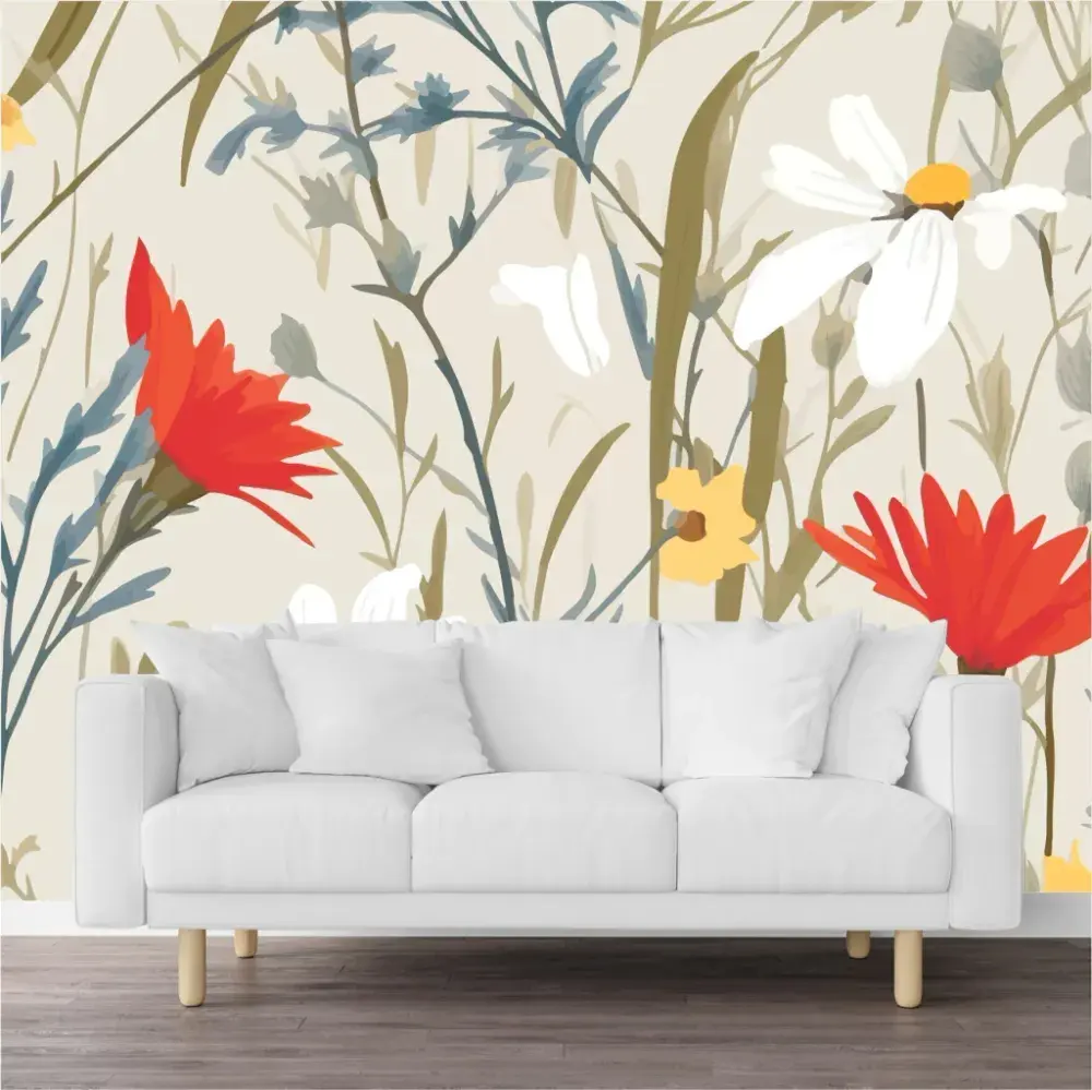 Papel Pintado Flores Silvestres Vintage
