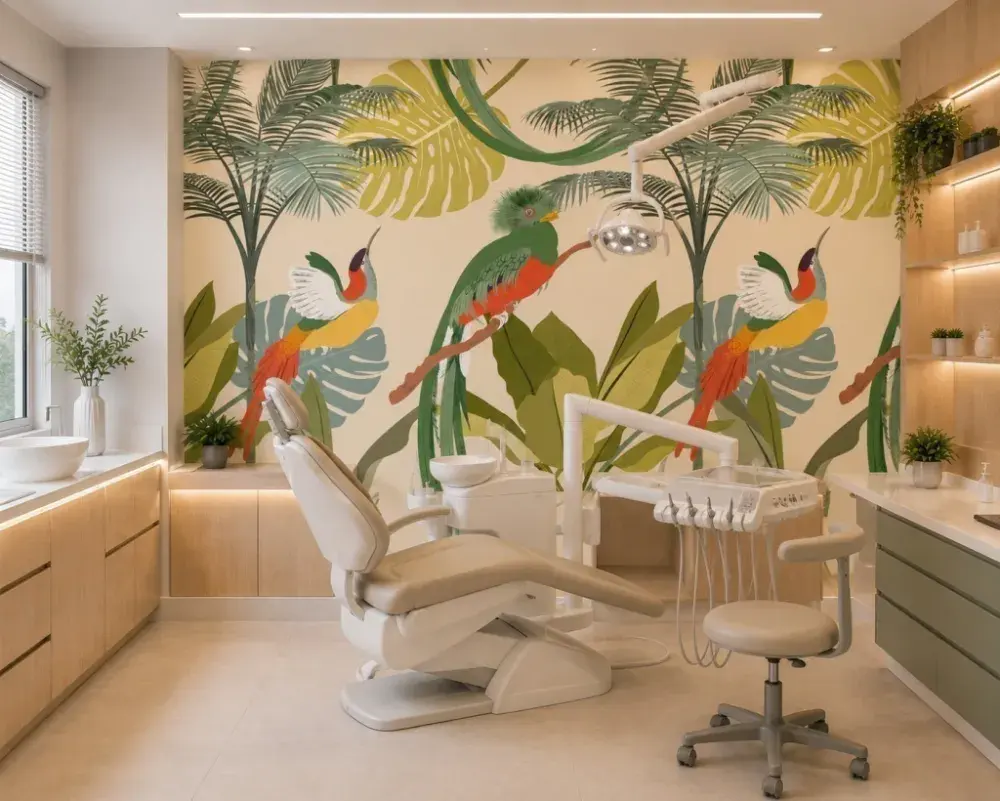 Papel Pintado Pájaros Tropicales