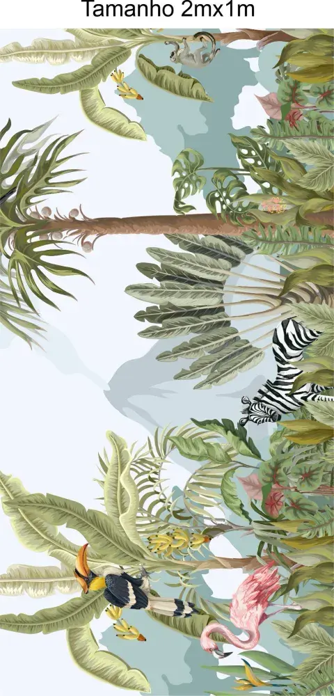 Papel Pintado Selva Tropical con Animales