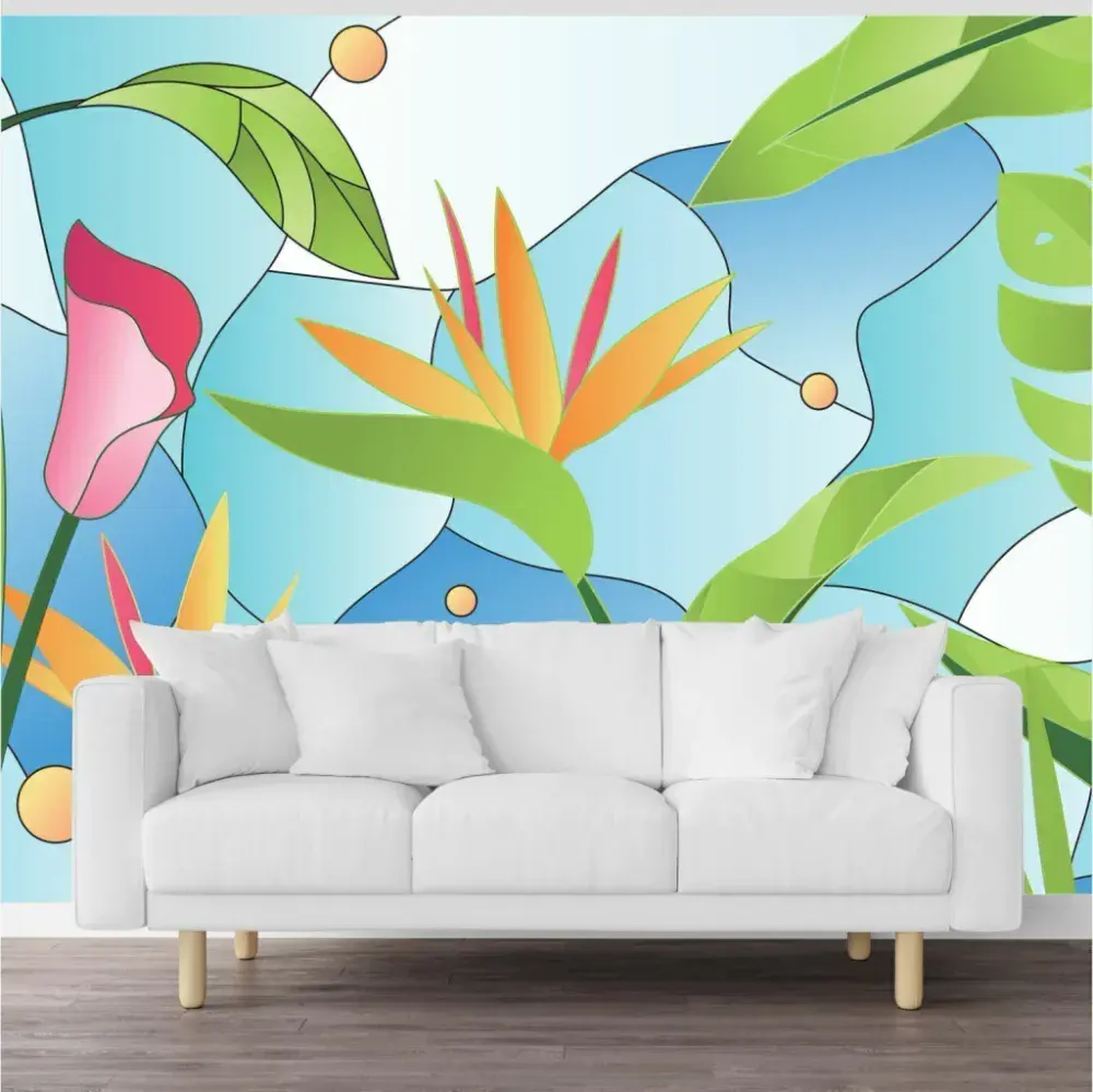 Papel Pintado Tropical Colorido