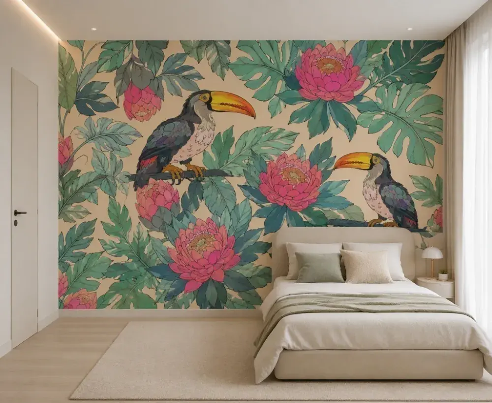 Papel Pintado Tucanes Tropicales