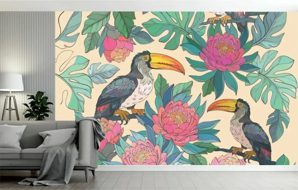Papel Pintado Tucanes Tropicales