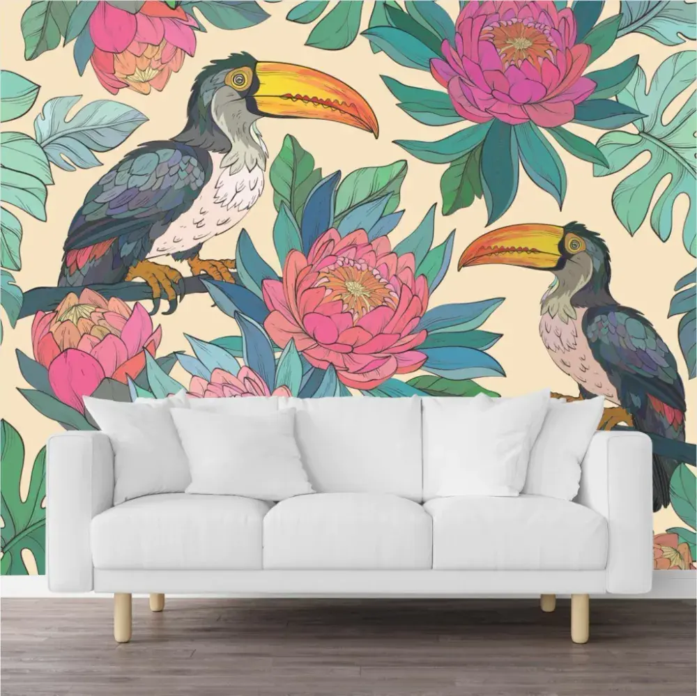 Papel Pintado Tucanes Tropicales